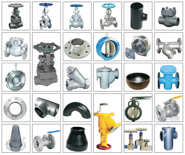 Pipe & Pipe Fittings, Tubes, Non Slam Check Valves, Safety Valves (FLGD), Safety Valves (SCRD), Ball Valves, Gate Valves, Globe Valves, Non Return Valvesss, Strainers, Needle Valves.